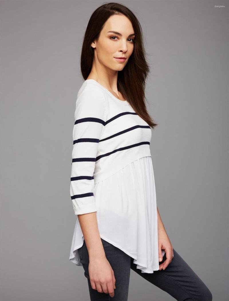 

Women' T Shirts 2023 Fashion Explosion Model Multifunctional Nursing Clothes Women' 3/4 Sleeve T-shirt