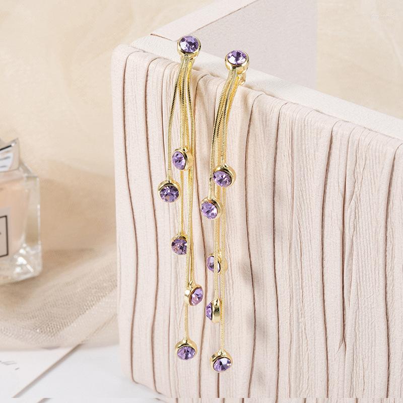

Dangle Earrings Vintage Gold Color Bar Long Thread Tassel Drop For Women Glossy Arc Geometric Korean Earring Fashion Jewelry 2023