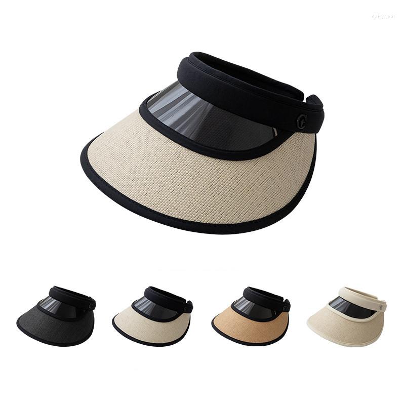 

Wide Brim Hats 2023 Empty Top Sun Hat Adult Children Women Summer Protection Outdoor Sports Girl Boy Vacation Spring Beach Cap Visor, White