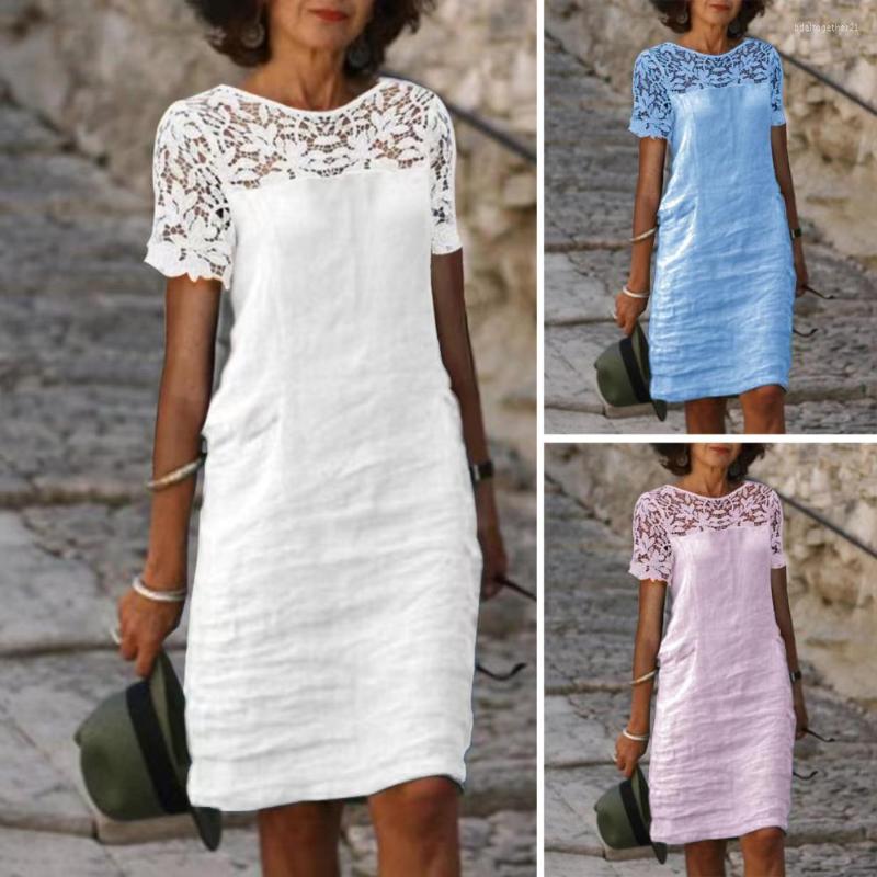 

Casual Dresses Summer Vestidos De Fiesta Elegantes Para Mujer Cotton Linen For Women 2023, Blue