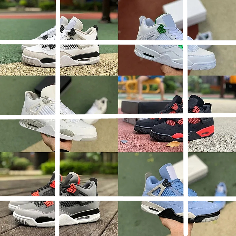 

Designer Military Black jordens 4 4s Casual Basketball Shoes University Blue Mens Women NOIR Cement Cat Cream Sail White Oreo Infrared Red Thunder Trainers Sneakers, 32