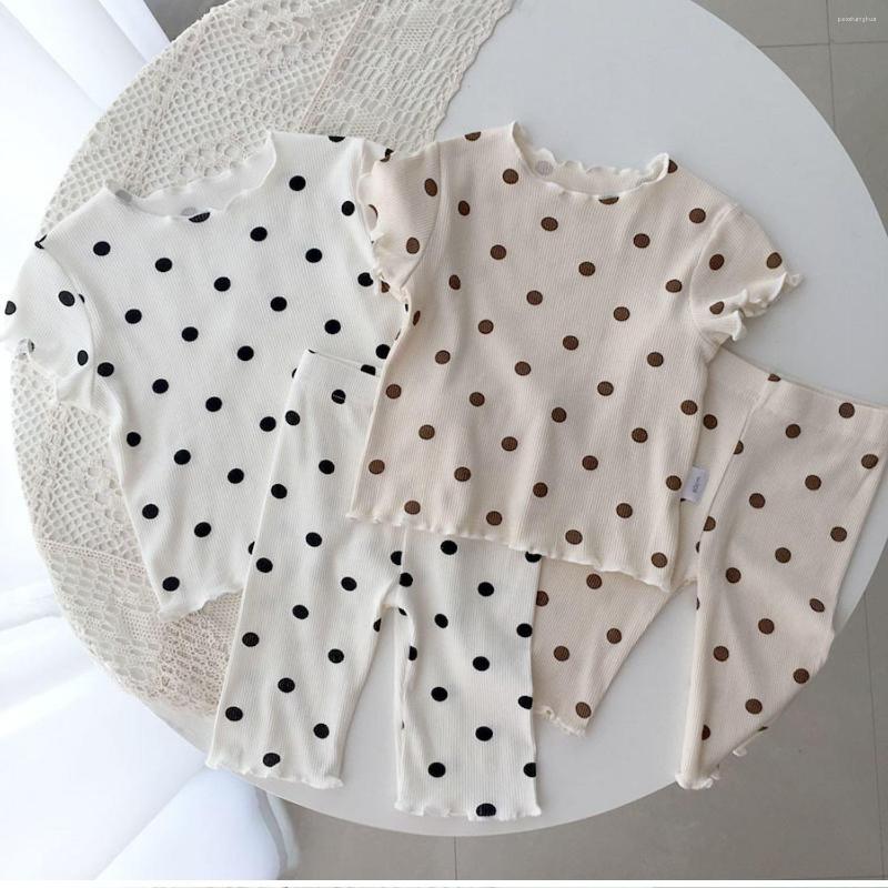 

Clothing Sets Polka Dot Home Pjs For Baby Girl's Clothes Summer Fashion Kids T-shirt 2 Piece Set Thin Comfort Toddler Outfits, Dxtzboy