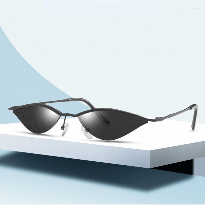 

Sunglasses Vintage Punk Small Frame Leaf Women For Men Rimless Sun Glasses Trend Designer Steampunk Eyeglasses