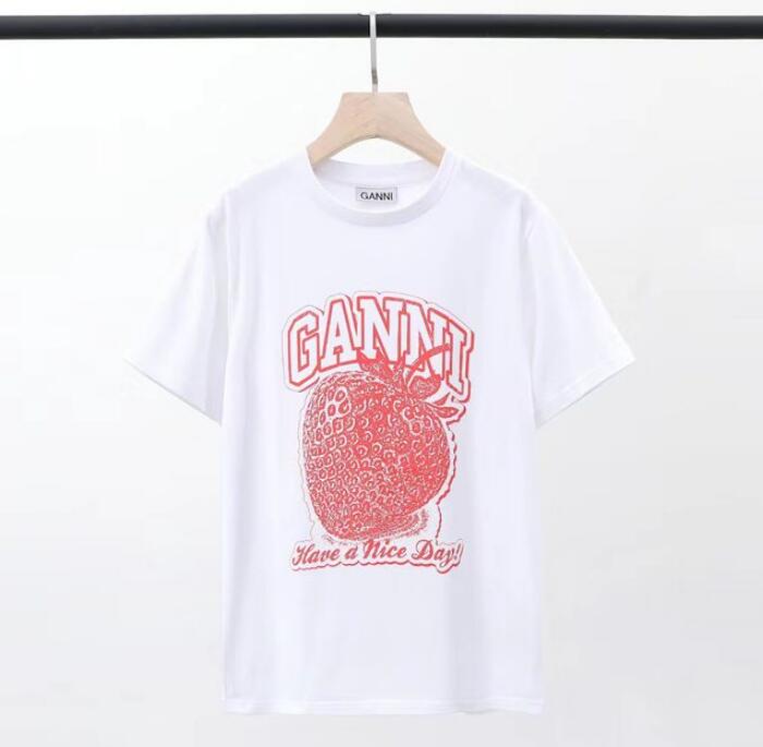 

designer t shirt summer funny fruit print ganni women tshirt tee men