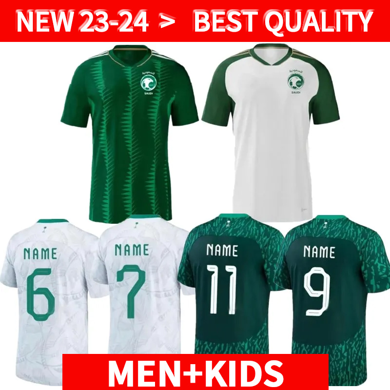 

2324 Saudi Arabia Soccer Jerseys 2023 Football FIRAS SALEM SULTAN YASIR Shirts spider jerseys Men Kids Kits Set Uniforms 22 23 24 National Team, 2022 awawy