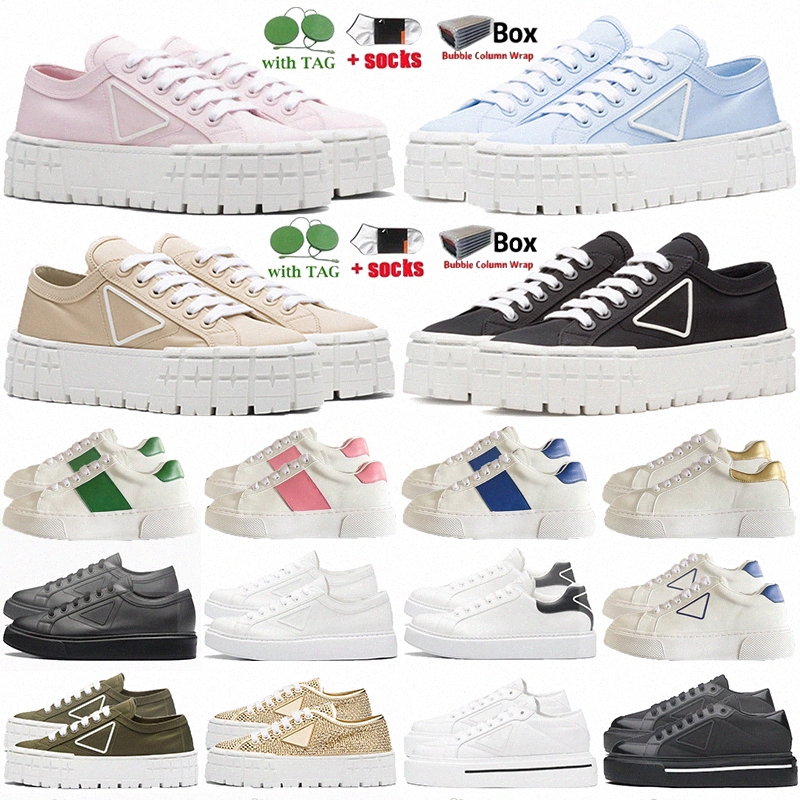 

designer milano casual shoes gabardine nylon double wheel sneakers brand wheel trainers luxury canvas sneaker fashion platform solid heighten shoe wit e98d#, Colour# 3