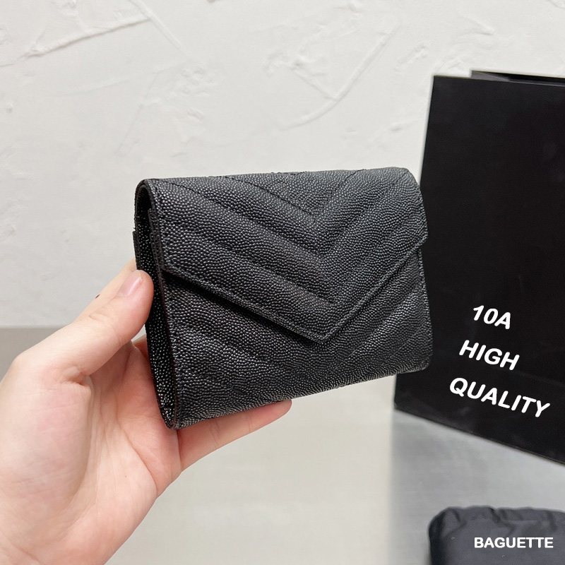 

CASSANDRE Wallet famous purses women Luxury Womens shopping Bag letter Cardholder ladies coin purses Flap Plain purse designer tote Envelope bags casual clutch, Black with gold logo