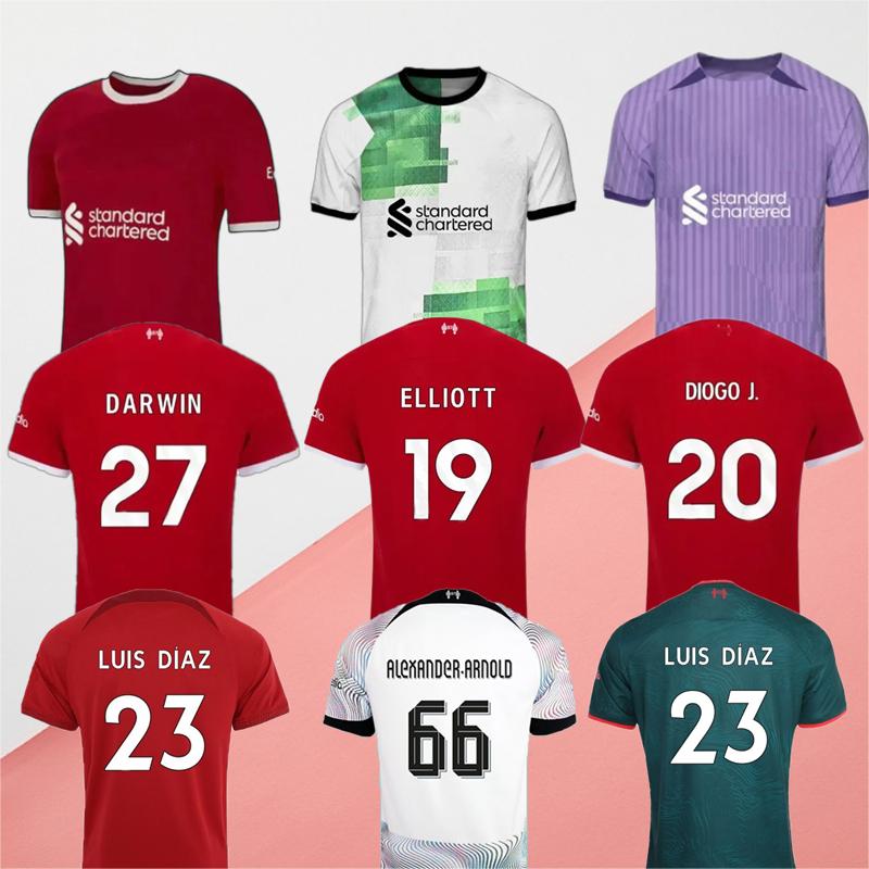 

S-4XL 23 24 soccer jerseys season home away 3rd DARWIN 2023 2024 Mohamed Diogo Luis DIaz Alexander Arnold football kit tops shirts men kids uniform CARVALHO ELLIOTT, 23/24 gk