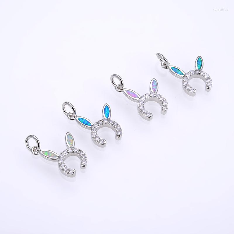 

Pendant Necklaces KAMAF Fashion Jewelry Zircon Ears Ms Opal Charm Necklace DIY Found