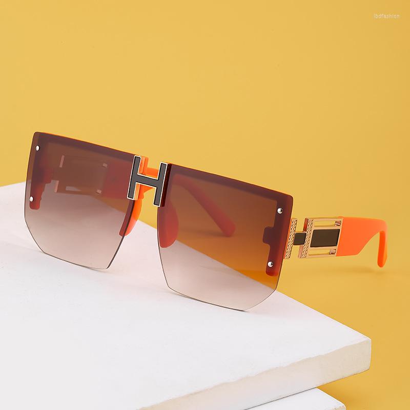 

Sunglasses Women's UV-proof Large Frame Men's Fashion Diamond Trimmed Frameless Glasses