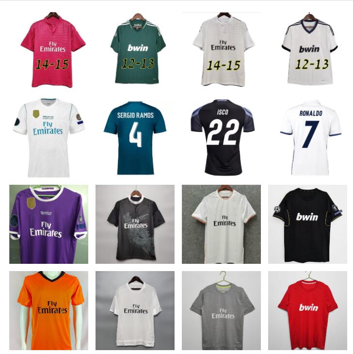

11 12 13 14 15 16 17 18 Real Madrids Retro Soccer Jerseys SERGIO RAMOS 2012 2013 RONALDO classical BENZEMA Football Shirt RAUL maillot de foot football shirts Vintage