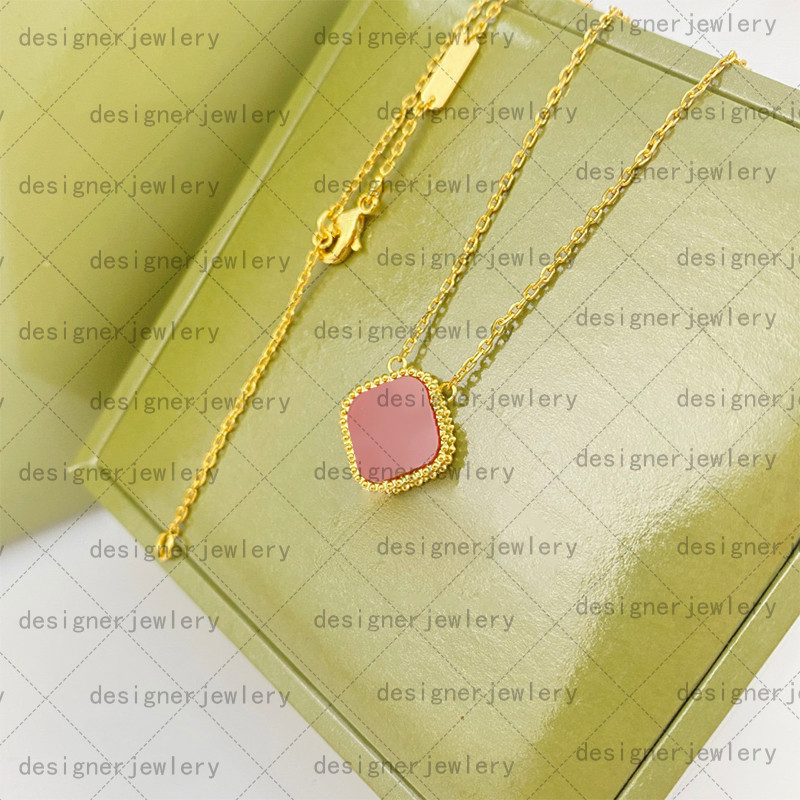 

rose gold four leaf clover necklace womens designer necklace luxury jewelry high quality mother of pearl korean stainless steel shell lucky pendant necklaces
