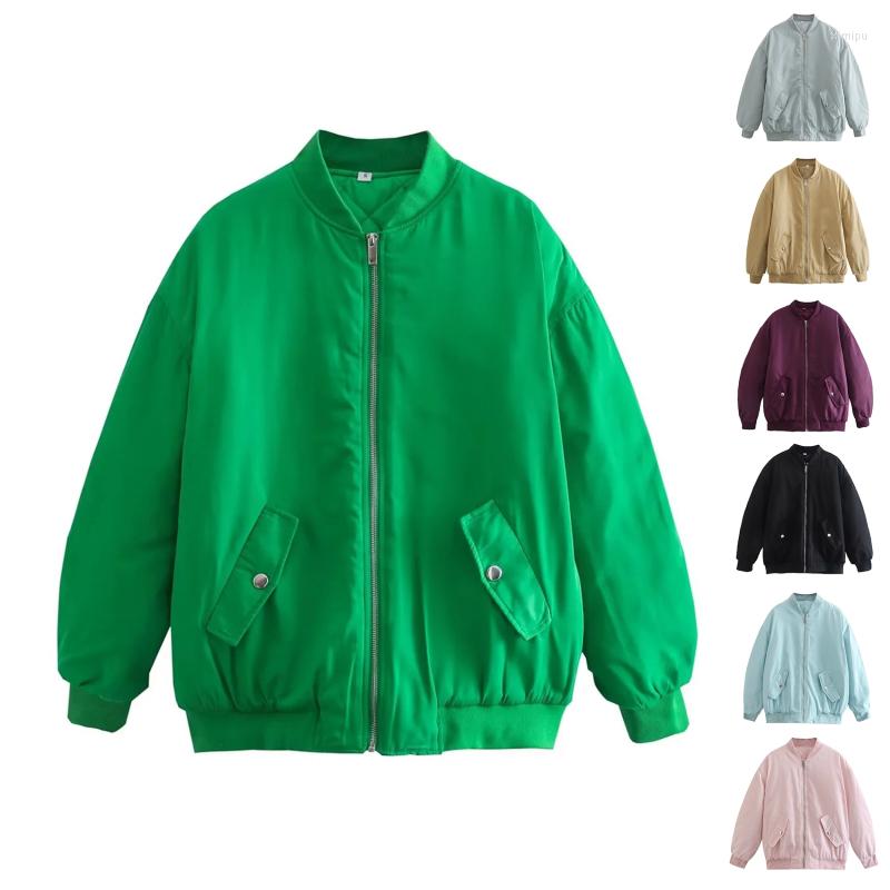 

Women's Jackets Women Fashion Coat With Pockets Front Zipper Vintage V-Neck Long Sleeves Female Chic Outwears, Purple