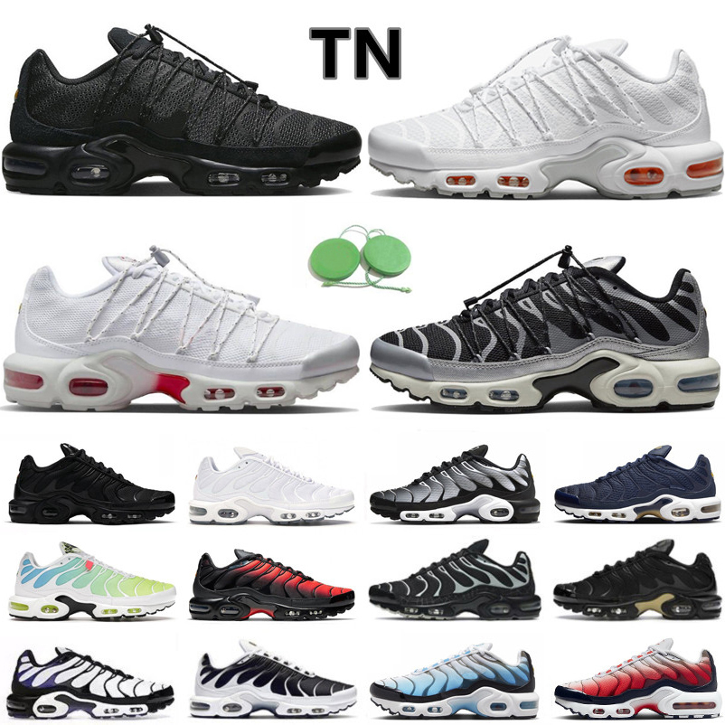 

Tn Plus Tns Mens Running Shoes Toggle Lacing Utility chaussure White Red Triple Black Grey Reflective Mixes of Blues Men Women Trainers Sports Sneakers Sneaker, Color#40