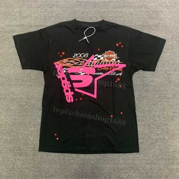

23ss Men t Shirt Pink Young Thug Sp5der 555555 Mans Women 1 Quality Foaming Printing Spider Web Pattern Tshirt Fashion Top Tees 29W7W, 00