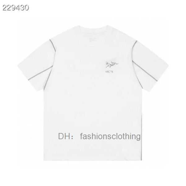 

t Shirt Loose 2023 Arcterys Printing Tee Back Summer High Front Bright Line Men Women's Same Style Couple Wear Short Sleeve 2w2b 1 1WL4, Black powder