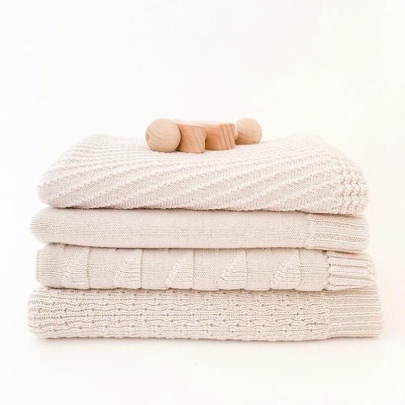 

Blankets & Swaddling Baby Blanket Knitted Born Swaddle Wrap Receiving Woolen Soft Toddler Boys Girls Bedding Crib Stroller, Beige