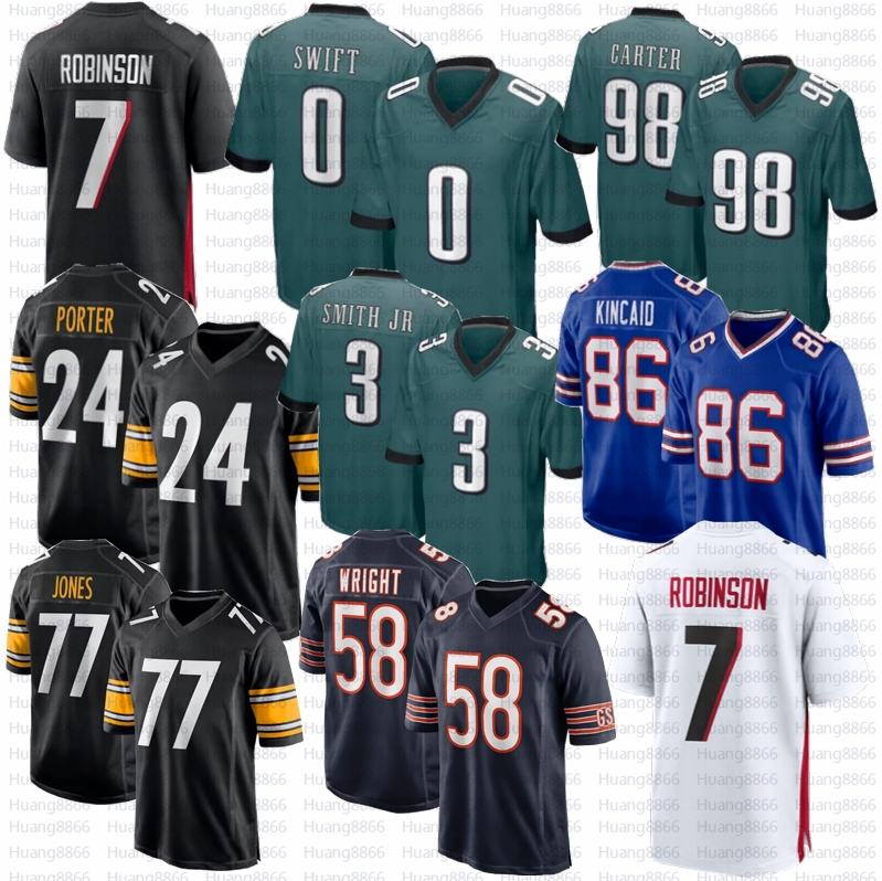 

Bijan Robinson Football Jersey Broderick Jones Joey Porter Jr Jalen Carter D'Andre Swift Nolan Smith Jr Darnell Wright Dalton Kincaid, Men