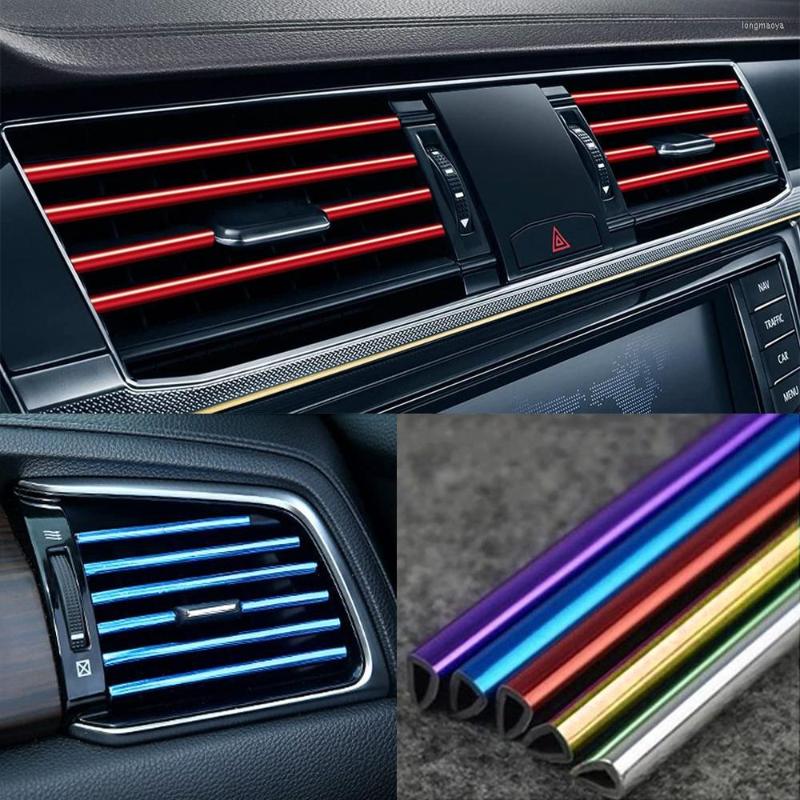 

Interior Accessories 10 Pcs 20cm Car Air Conditioner Vent Outlet Trim Strip U Shape Chrome PVC Colorful Shiny For Decoration
