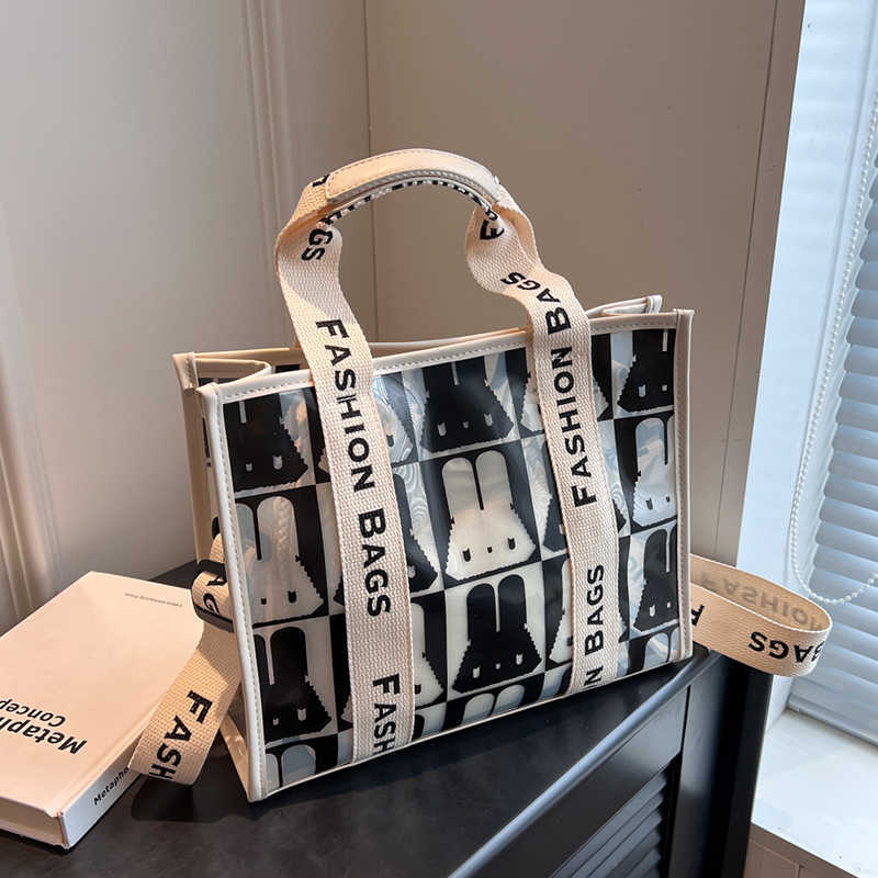 Storage Bags Cartoon PVC Shoulder Bag Women Large Capacity Handbags Causal 2 Set Tote Bag For Female Waterproof Transparent Shopper Bag Femme P23-image-864392472