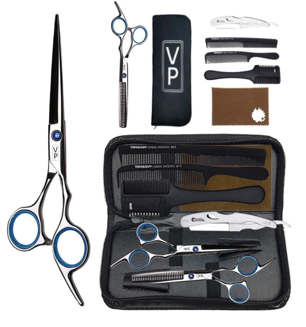 

Professional Hairdressing Haircut Scissors 6Inch 440C Barber Shop Hairdresser039s Cutting Thinning Tools High Quality Salon Set1112551