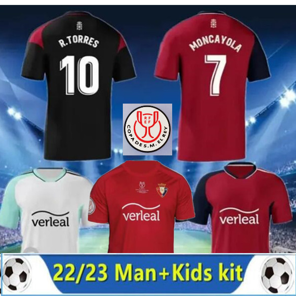 

22 23 OSASUNA soccer jerseys home DAVID GARCiA CHIMY CAMISETA EQUIPACIoN ADULTO 2023 TORRES MONCAYOLA MANU SANCHEZ home away 3rd Football shirt men kids Kit, Red