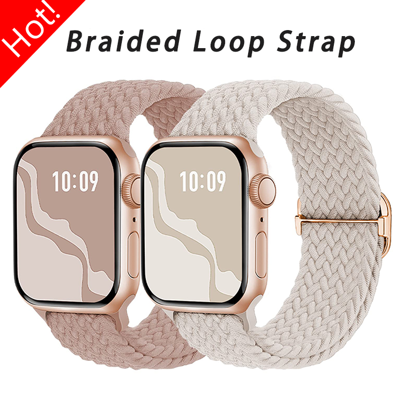 

Braided Loop Strap For iwatch Ultra Band 49mm 44mm 40mm 45mm 41mm 42mm 38mm Elastic Solo bracelet for iWatch series 8 7 6 se 3