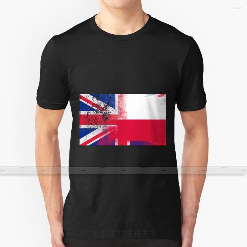

Men's T Shirts British Polish Half Poland Uk Flag - Shirt Men 3D Print Summer Top Round Neck Women, Ftee-white