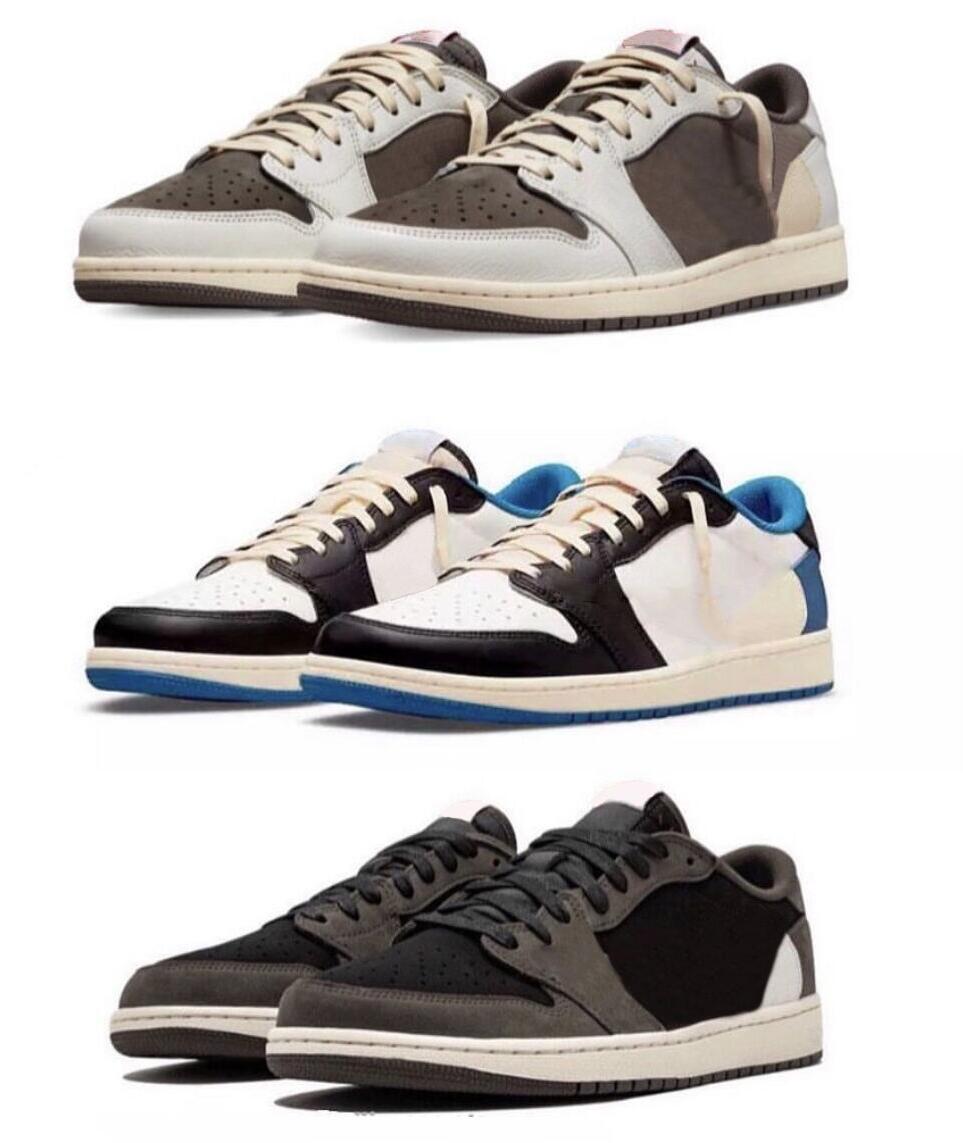 

2023 Authentic Low OG Reverse Mocha Outdoor Shoes Black Phantom Olive Fragment 1 High Military Blue Cactus Jack Men Women Sports Sneakers With Original box US7-13, 11