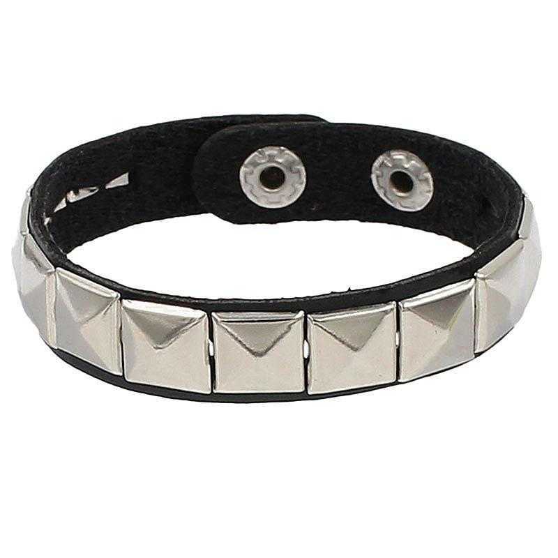 

Punk Single Row Square Rivet Bracelet Fashion Casual Exaggerated Ornamental