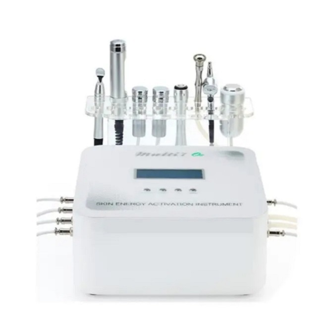 Newest Portable Skin Energy Activation Instrument 7 In 1 Oxygen Rf Cooling Dermabrasion Micro Current Facial Machine