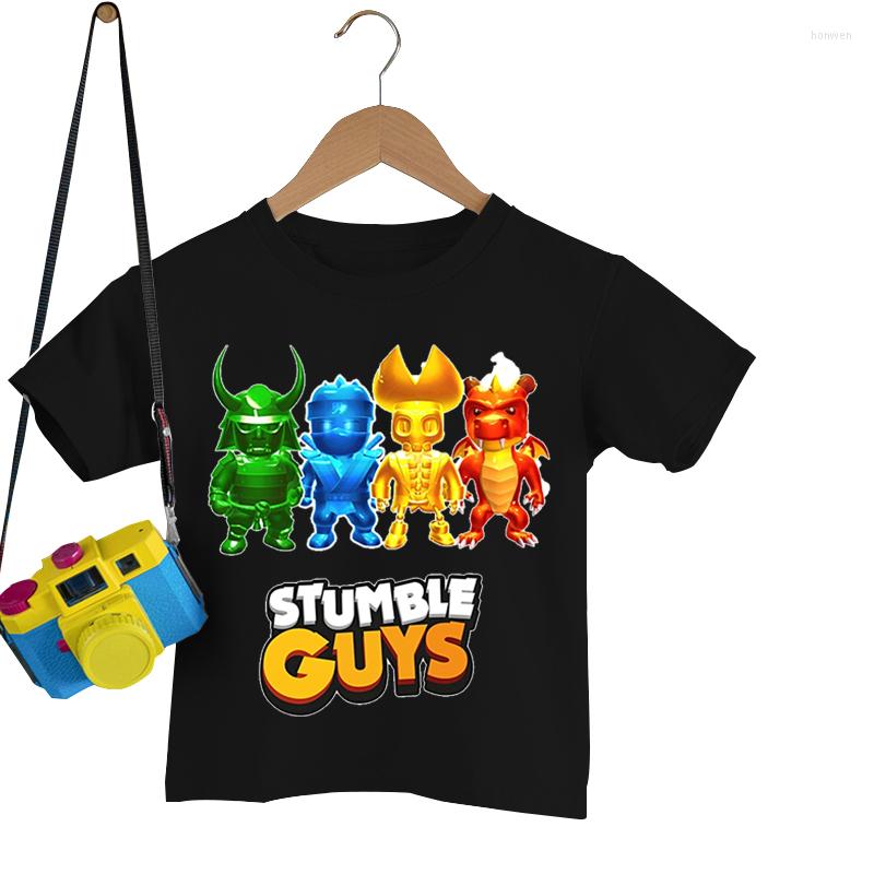 

Men's T Shirts Stumble Guys Boys Girls Cartoon T-shirt Summer Short Sleeve Tops Kids Clothes Camiseta Children Anime O-neck Tee