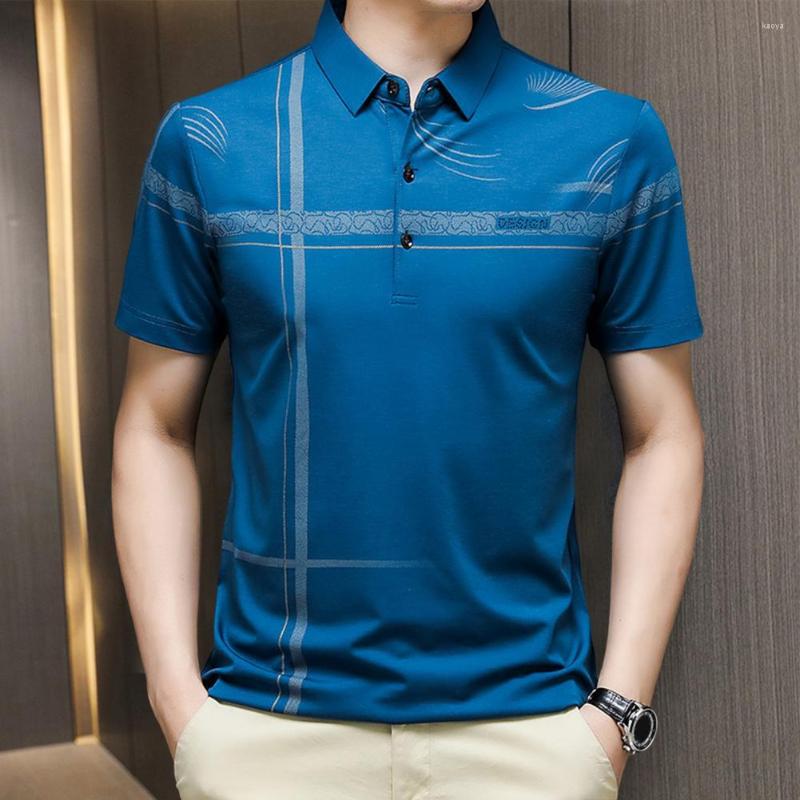 

Men's Casual Shirts Simple Business Shirt Sweat Absorbent Non-Fading Summer Men Slim Fit Thin T-Shirt Comfortable Lapel For, Blue