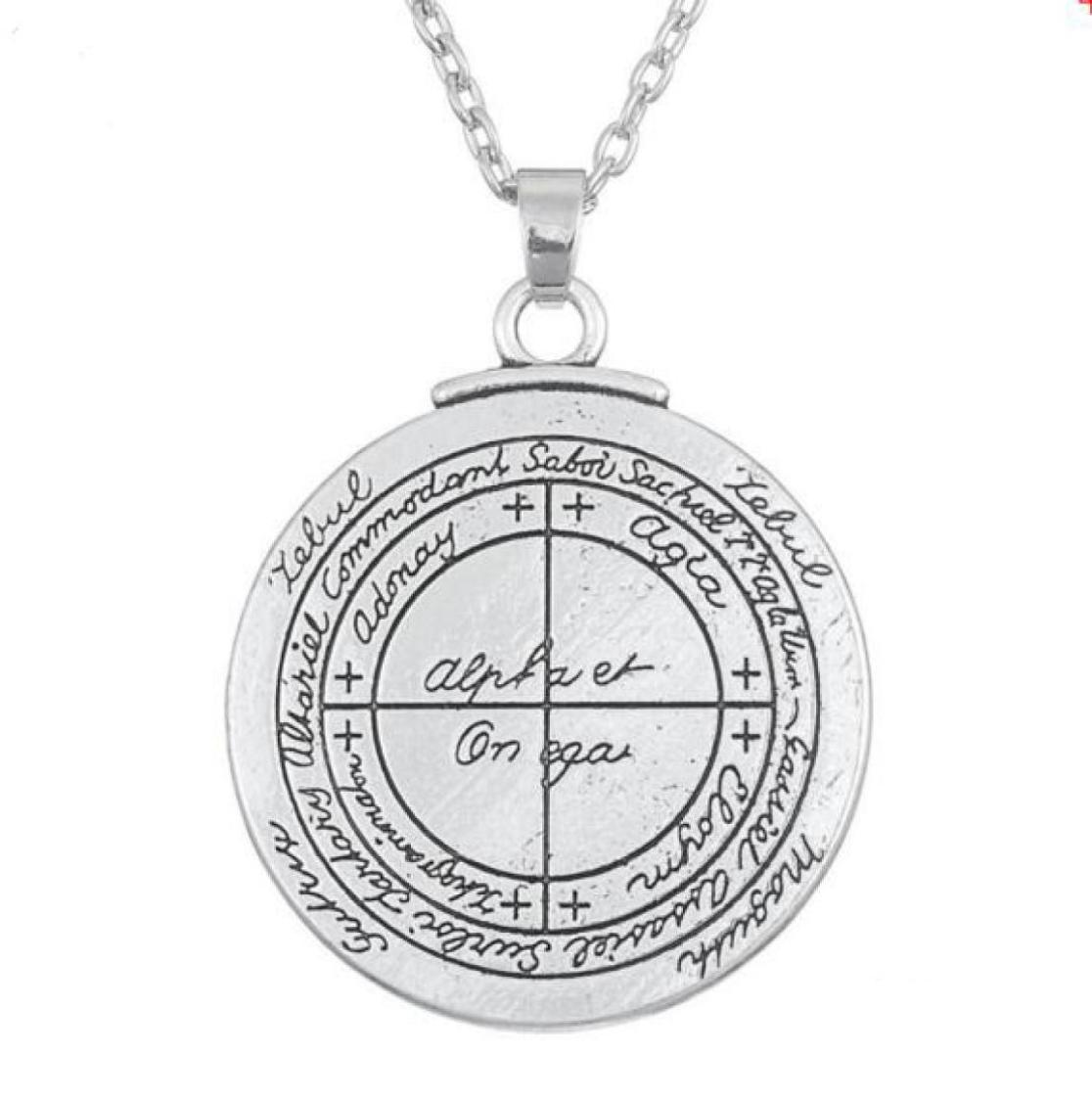 

Double Sided Talisman For Good Luck of Solomon Pentacle Seal Pendant Necklace Jewelry Wicca Amulet for Men1710107