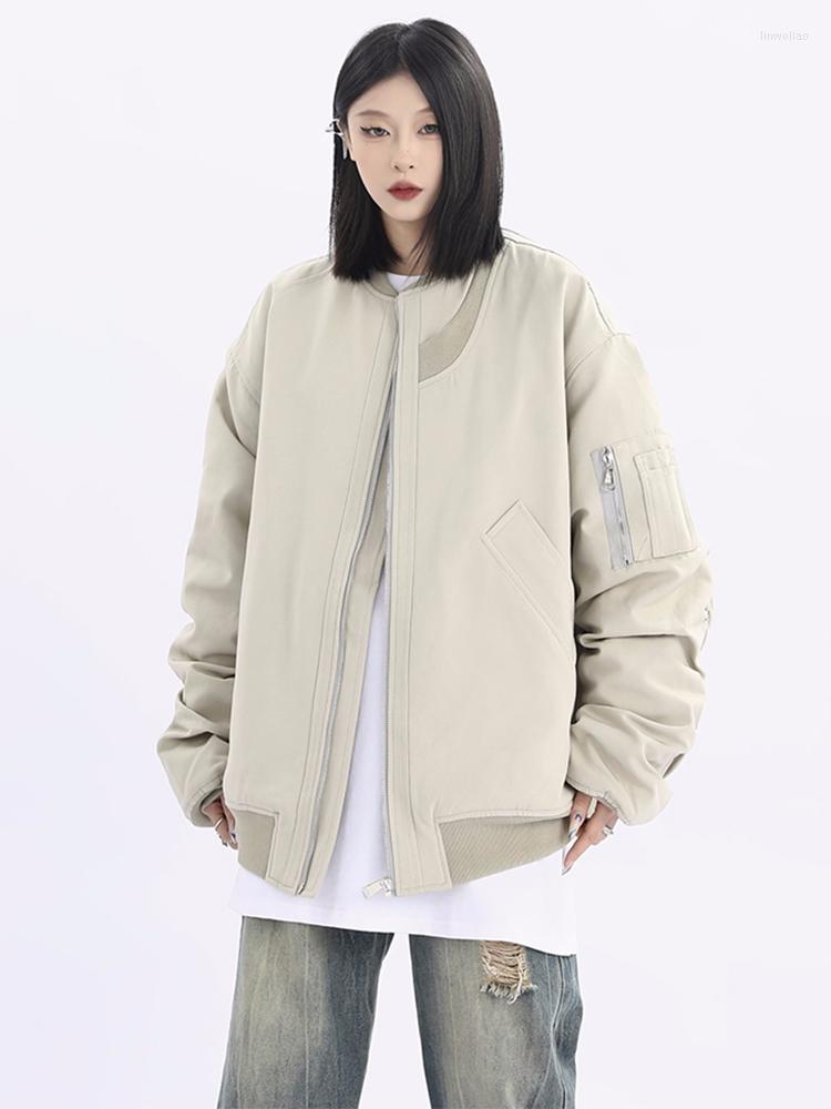 

Women' Jackets 2023 Spring Autumn Basic Women Solid Harajuku All-match Stand Collar Outwear Coat Lady Y2k Streetwear, Black