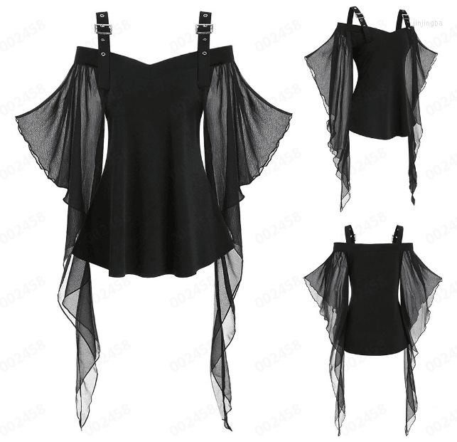 

Women' Blouses Medieval Women Sexy Blouse Gothic Court Noble Tops Witch Queen Elf Ruffle Party Cosplay Costumes Stage Dance Victorian, Black