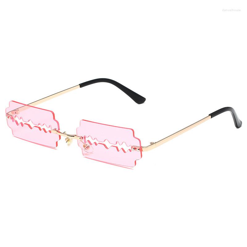 

Sunglasses Unique Razor Blade Women Personality Fashion Rimless Y2k Glasses Streetwear Accessories UV400 Xmas