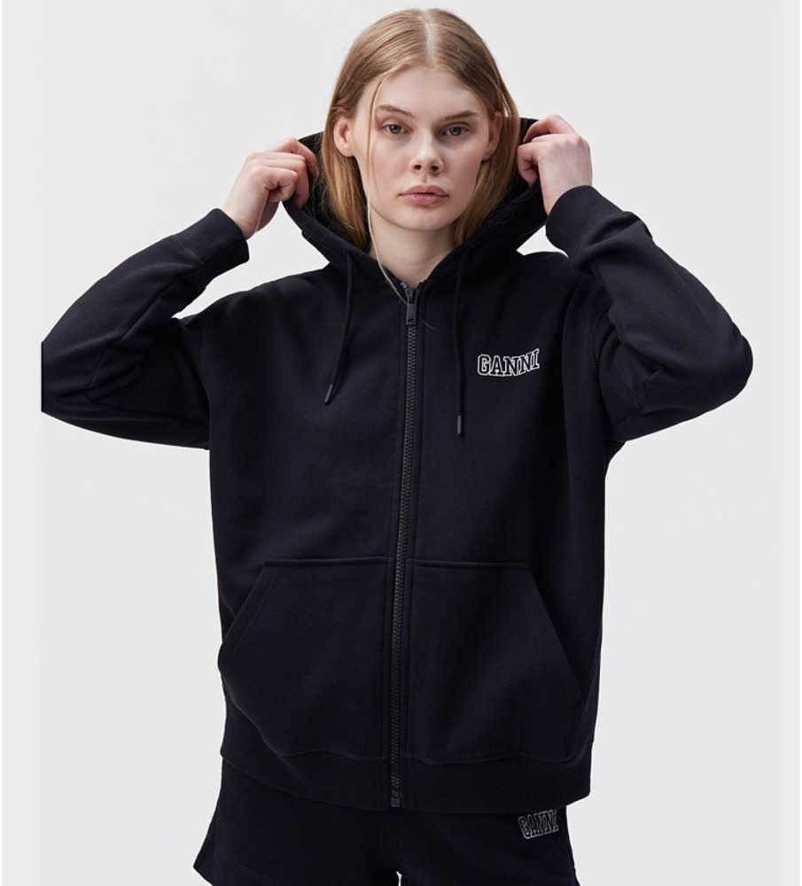 23ss GAN Designer Sweatshirt Fashion New Letter Embroidery Hooded Silhouette Zip Leisure Coat-image-864363853
