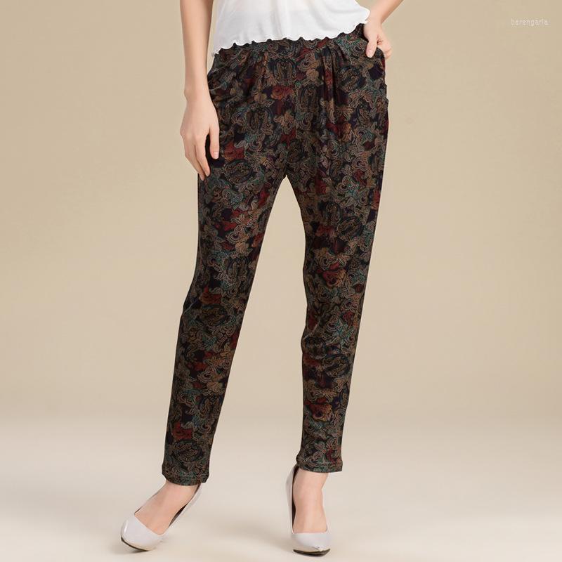 

Women's Pants Summer Silk Printed Harun Women's Mulberry Knitting Casual Slacks Leggings 1026