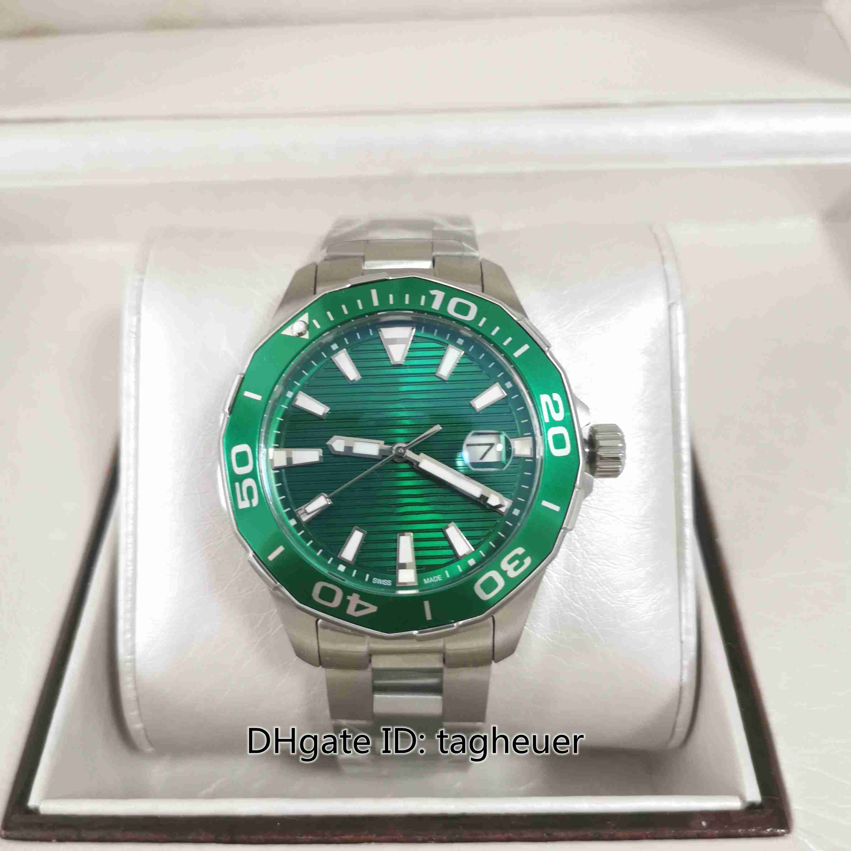

Hot Selling Mens Watch 43mm Aquaracer Green Dial Calibre 5 WAY201S.BA0927 Stainless Steel Designer Watches Sapphire Glass Mechanical Automatic Men's Wristwatches, No box papers