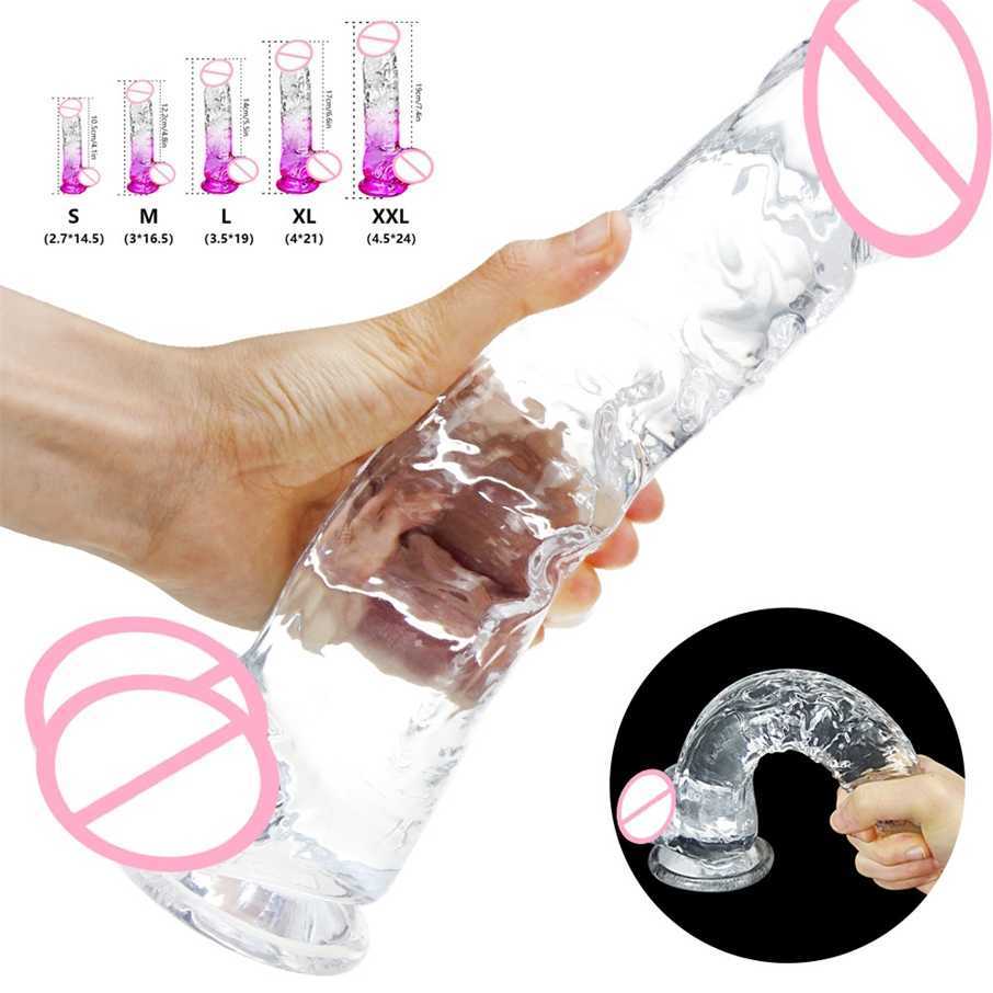 

50% Off Outlet Store Realistic Woman Huge Jelly Dildo with Suction Cup Female Masturbate Cock for Lesbian Artificial Penis Sex Toys