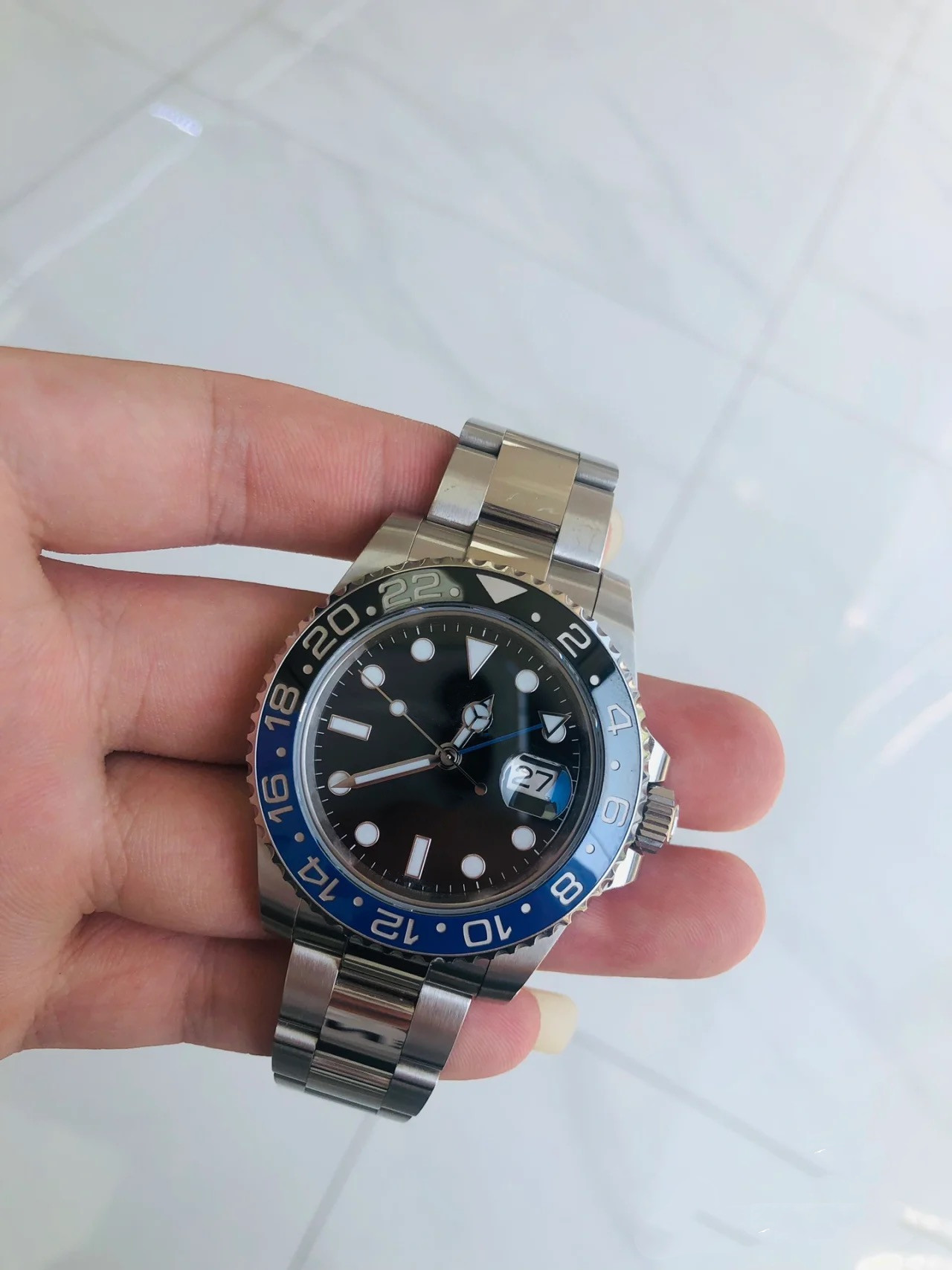 

ZP Men's Watch GMT Batman 40mm 18 Color Ceramic Ring Luxury Men's Mechanical Automatic Movement Original Box Paper Wristwatch, Tool