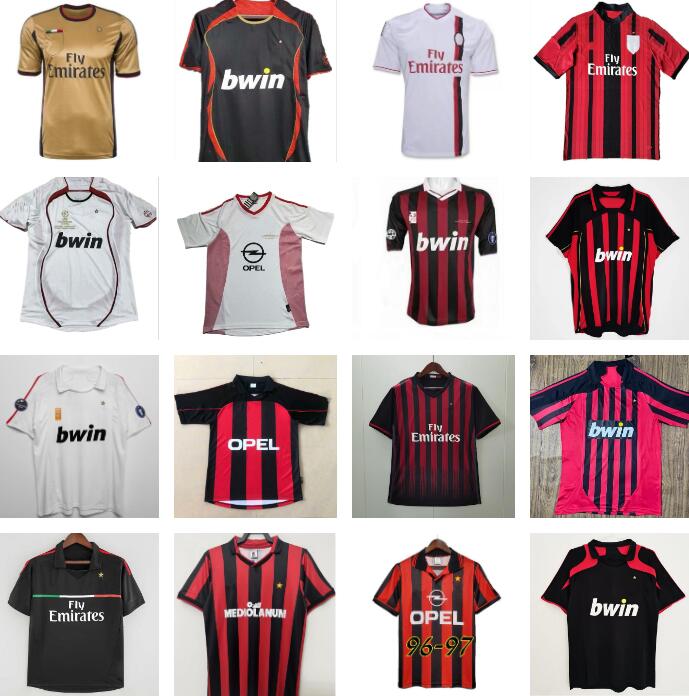 

2004 2005 2006 2007 2008 2009 AC MilanS Vinatge GULLIT Retro Soccer JerseyS 06 07 08 09 10 11 12 13 14 MALDINI INZAGHI RONALDO BAGGIO BOBAN BARESI WEAH Football Shirt Kits