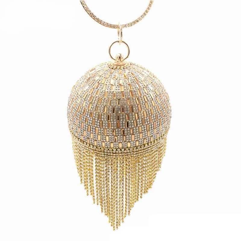 

Evening Bags Golden Diamond Tassel Women Party Metal Crystal Clutches Wedding Bag Bridal Shoulder Handbag Luxury Clutch Purse 230427, Silver b