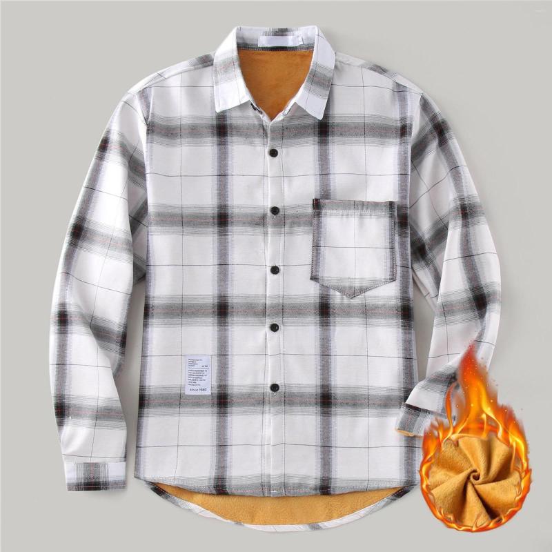 

Men's Casual Shirts T Shirt Pocket Men Regular Fit Button Plaid Printing Fleece Long Sleeves Turn-Down Collar Autumn Foam Slipper, Black