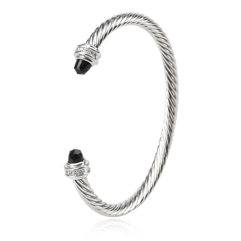 

Bracelet Dy Luxury Designer Twisted Women Fashion Twist Bracelets Jewelry Platinum Plated Wedding Gifts 5MM Bangle Black Onxy Bracelet