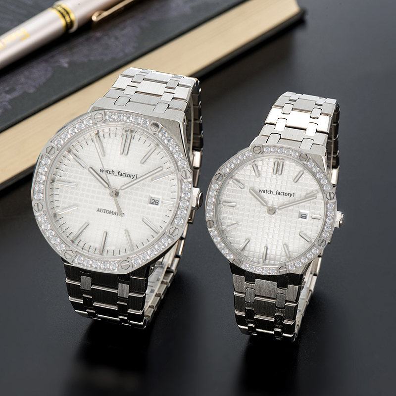 New watch men's automatic watch women's quartz watch all stainless steel diamond ring mouth watch U1 couple watch montre de luxe