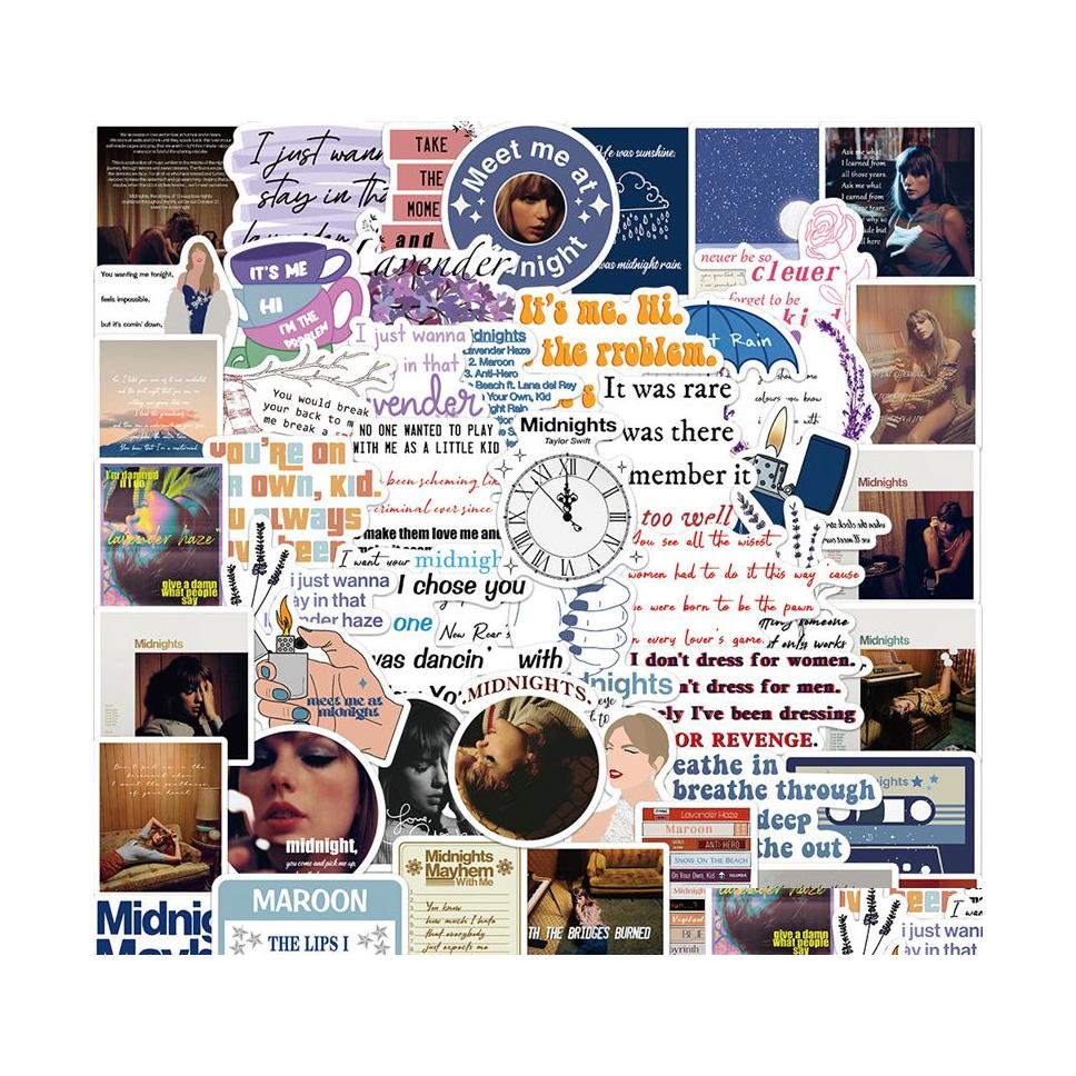 

Car Stickers 50Pcs Taylor Swift Sticker Album Midnights Graffiti For Diy Lage Laptop Skateboard Motorcycle Bicycle Drop Delivery Mob Dh56F, Multi colors