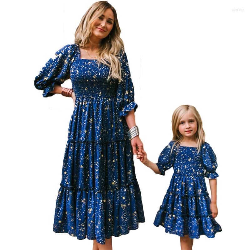 

Girl Dresses Mother Kids Costumes Family Matching Outfits Street Fashion Flower Dress Cute Princess Vestido Mom And Daughter Clothes, D4000-pink