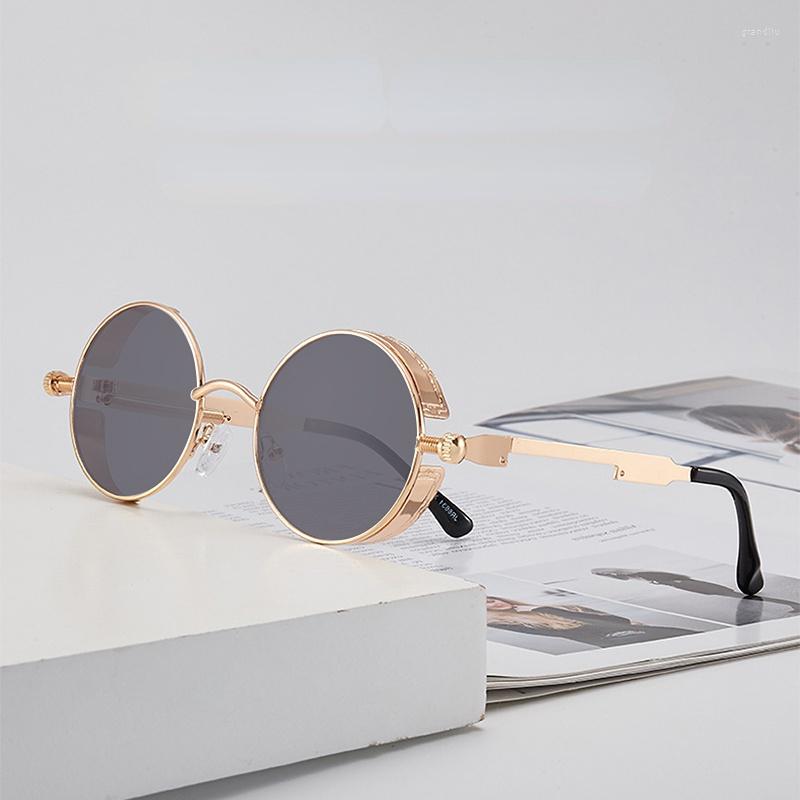 

Sunglasses Retro Steampunk Men Women Vintage Round Sun Glasses Fashion Metal Driving Shades Goggle